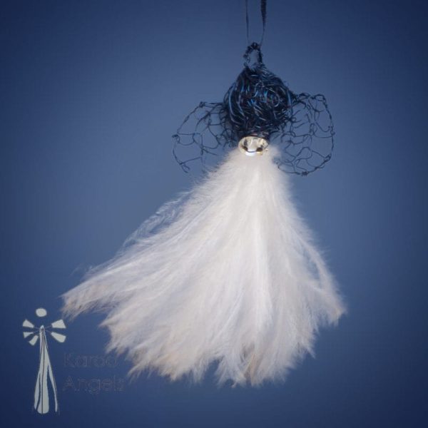 White Feathers Midnight Wire Juweel Pendant